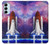 W3913 Colorful Nebula Space Shuttle Funda Carcasa Case y Caso Del Tirón Funda para Samsung Galaxy M14