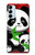 W3929 Cute Panda Eating Bamboo Funda Carcasa Case y Caso Del Tirón Funda para Samsung Galaxy M14