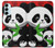 W3929 Cute Panda Eating Bamboo Funda Carcasa Case y Caso Del Tirón Funda para Samsung Galaxy M14