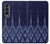 W3950 Textile Thai Blue Pattern Funda Carcasa Case y Caso Del Tirón Funda para Samsung Galaxy Z Fold 4