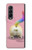 W3923 Cat Bottom Rainbow Tail Funda Carcasa Case y Caso Del Tirón Funda para Samsung Galaxy Z Fold 3 5G