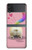 W3923 Cat Bottom Rainbow Tail Funda Carcasa Case y Caso Del Tirón Funda para Samsung Galaxy Z Flip 3 5G