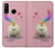 W3923 Cat Bottom Rainbow Tail Funda Carcasa Case y Caso Del Tirón Funda para Huawei P30 lite