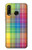 W3942 LGBTQ Rainbow Plaid Tartan Funda Carcasa Case y Caso Del Tirón Funda para Huawei P30 lite