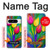 W3926 Colorful Tulip Oil Painting Funda Carcasa Case y Caso Del Tirón Funda para Google Pixel 8 pro