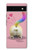 W3923 Cat Bottom Rainbow Tail Funda Carcasa Case y Caso Del Tirón Funda para Google Pixel 6a