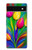 W3926 Colorful Tulip Oil Painting Funda Carcasa Case y Caso Del Tirón Funda para Google Pixel 6a