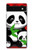 W3929 Cute Panda Eating Bamboo Funda Carcasa Case y Caso Del Tirón Funda para Google Pixel 6a