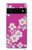 W3924 Cherry Blossom Pink Background Funda Carcasa Case y Caso Del Tirón Funda para Google Pixel 6
