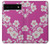 W3924 Cherry Blossom Pink Background Funda Carcasa Case y Caso Del Tirón Funda para Google Pixel 6