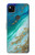 W3920 Abstract Ocean Blue Color Mixed Emerald Funda Carcasa Case y Caso Del Tirón Funda para Google Pixel 4a