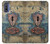 W3955 Vintage Keyhole Weather Door Funda Carcasa Case y Caso Del Tirón Funda para Motorola G Pure