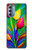W3926 Colorful Tulip Oil Painting Funda Carcasa Case y Caso Del Tirón Funda para Motorola Moto G Stylus 5G (2022)