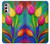 W3926 Colorful Tulip Oil Painting Funda Carcasa Case y Caso Del Tirón Funda para Motorola Moto G Stylus 4G (2022)