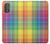 W3942 LGBTQ Rainbow Plaid Tartan Funda Carcasa Case y Caso Del Tirón Funda para Motorola Moto G Power 2022, G Play 2023