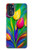 W3926 Colorful Tulip Oil Painting Funda Carcasa Case y Caso Del Tirón Funda para Motorola Moto G 5G (2023)