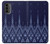 W3950 Textile Thai Blue Pattern Funda Carcasa Case y Caso Del Tirón Funda para Motorola Moto G52, G82 5G