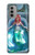 W3911 Cute Little Mermaid Aqua Spa Funda Carcasa Case y Caso Del Tirón Funda para Motorola Moto G51 5G