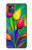 W3926 Colorful Tulip Oil Painting Funda Carcasa Case y Caso Del Tirón Funda para Motorola Moto G32