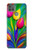 W3926 Colorful Tulip Oil Painting Funda Carcasa Case y Caso Del Tirón Funda para Motorola Moto G9 Power