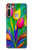 W3926 Colorful Tulip Oil Painting Funda Carcasa Case y Caso Del Tirón Funda para Motorola Moto G8