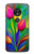 W3926 Colorful Tulip Oil Painting Funda Carcasa Case y Caso Del Tirón Funda para Motorola Moto G7 Play