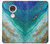W3920 Abstract Ocean Blue Color Mixed Emerald Funda Carcasa Case y Caso Del Tirón Funda para Motorola Moto G7, Moto G7 Plus