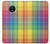 W3942 LGBTQ Rainbow Plaid Tartan Funda Carcasa Case y Caso Del Tirón Funda para Motorola Moto G6
