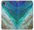 W3920 Abstract Ocean Blue Color Mixed Emerald Funda Carcasa Case y Caso Del Tirón Funda para Motorola Moto E6, Moto E (6th Gen)