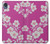 W3924 Cherry Blossom Pink Background Funda Carcasa Case y Caso Del Tirón Funda para Motorola Moto E6, Moto E (6th Gen)