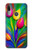 W3926 Colorful Tulip Oil Painting Funda Carcasa Case y Caso Del Tirón Funda para Motorola Moto E6 Plus, Moto E6s