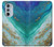 W3920 Abstract Ocean Blue Color Mixed Emerald Funda Carcasa Case y Caso Del Tirón Funda para Motorola Edge 30 Pro