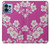 W3924 Cherry Blossom Pink Background Funda Carcasa Case y Caso Del Tirón Funda para Motorola Edge+ (2023), X40, X40 Pro, Edge 40 Pro
