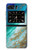 W3920 Abstract Ocean Blue Color Mixed Emerald Funda Carcasa Case y Caso Del Tirón Funda para Motorola Moto Razr 2022