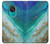 W3920 Abstract Ocean Blue Color Mixed Emerald Funda Carcasa Case y Caso Del Tirón Funda para Nokia 7.2