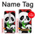 W3929 Cute Panda Eating Bamboo Funda Carcasa Case y Caso Del Tirón Funda para Nokia 6.1, Nokia 6 2018