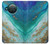 W3920 Abstract Ocean Blue Color Mixed Emerald Funda Carcasa Case y Caso Del Tirón Funda para Nokia X10