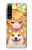 W3918 Baby Corgi Dog Corgi Girl Candy Funda Carcasa Case y Caso Del Tirón Funda para Sony Xperia 1 IV