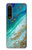 W3920 Abstract Ocean Blue Color Mixed Emerald Funda Carcasa Case y Caso Del Tirón Funda para Sony Xperia 1 IV