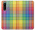 W3942 LGBTQ Rainbow Plaid Tartan Funda Carcasa Case y Caso Del Tirón Funda para Sony Xperia 5 III