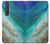 W3920 Abstract Ocean Blue Color Mixed Emerald Funda Carcasa Case y Caso Del Tirón Funda para Sony Xperia 1 III