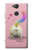 W3923 Cat Bottom Rainbow Tail Funda Carcasa Case y Caso Del Tirón Funda para Sony Xperia XA2