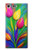 W3926 Colorful Tulip Oil Painting Funda Carcasa Case y Caso Del Tirón Funda para Sony Xperia XZ Premium