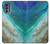 W3920 Abstract Ocean Blue Color Mixed Emerald Funda Carcasa Case y Caso Del Tirón Funda para Motorola Moto G62 5G