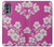W3924 Cherry Blossom Pink Background Funda Carcasa Case y Caso Del Tirón Funda para Motorola Moto G62 5G