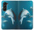 W3878 Dolphin Funda Carcasa Case y Caso Del Tirón Funda para Samsung Galaxy Z Fold 5