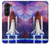 W3913 Colorful Nebula Space Shuttle Funda Carcasa Case y Caso Del Tirón Funda para Samsung Galaxy Z Fold 5