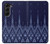 W3950 Textile Thai Blue Pattern Funda Carcasa Case y Caso Del Tirón Funda para Samsung Galaxy Z Fold 5