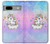 W3256 Cute Unicorn Cartoon Funda Carcasa Case y Caso Del Tirón Funda para Google Pixel 7a