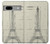 W3474 Eiffel Architectural Drawing Funda Carcasa Case y Caso Del Tirón Funda para Google Pixel 7a